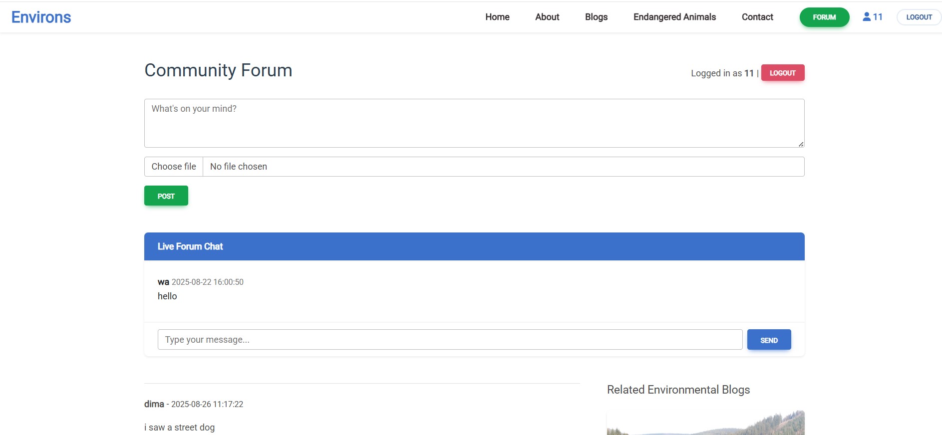 EndangeredVoice contact or gallery page